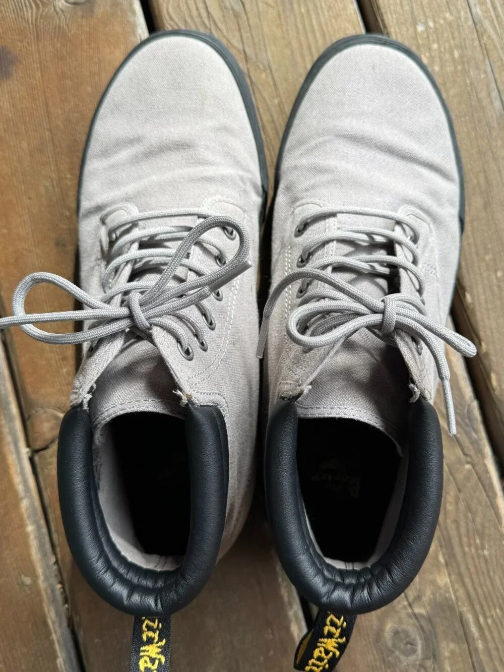 Doc Martens Gray Canvas Lace Up Eason Chukka Boot in Men's 12/EU 46